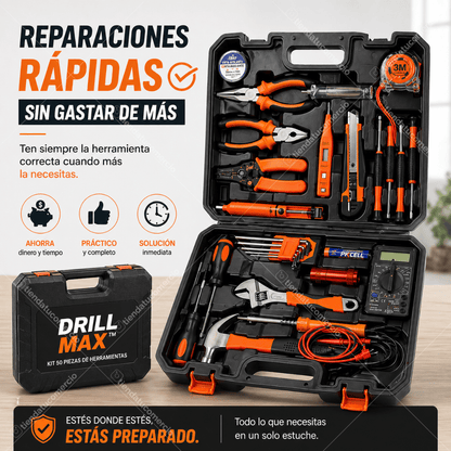 DRILL MAX™ – Kit 50 Piezas de Herramientas