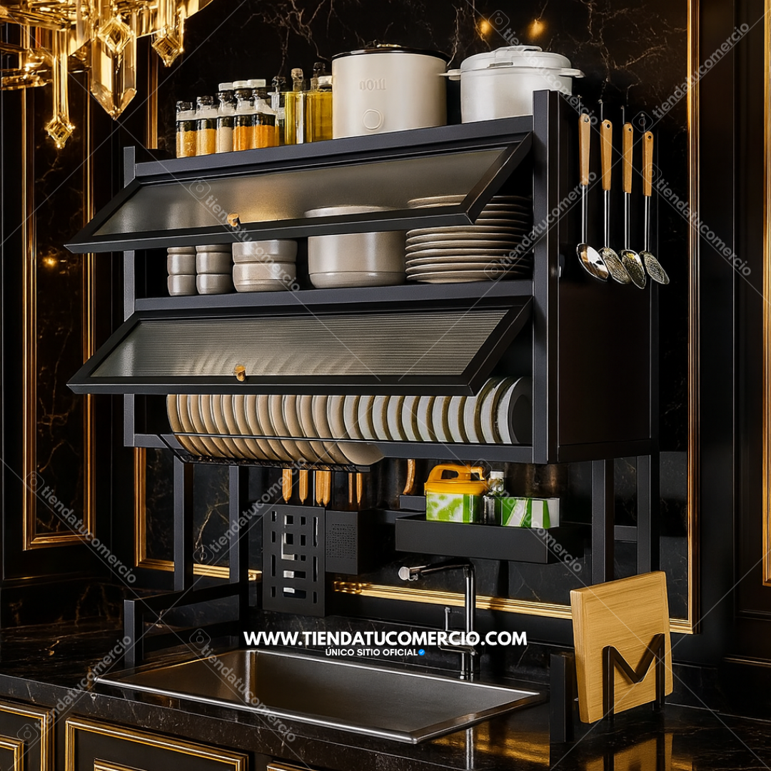 Platero Premium doble cajón en acero inoxidable