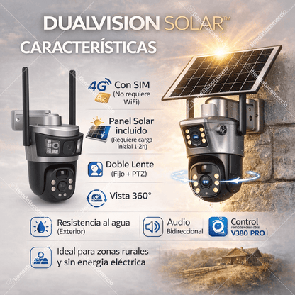 DUALVISION SOLAR™ — Cámara solar 4G Inteligente
