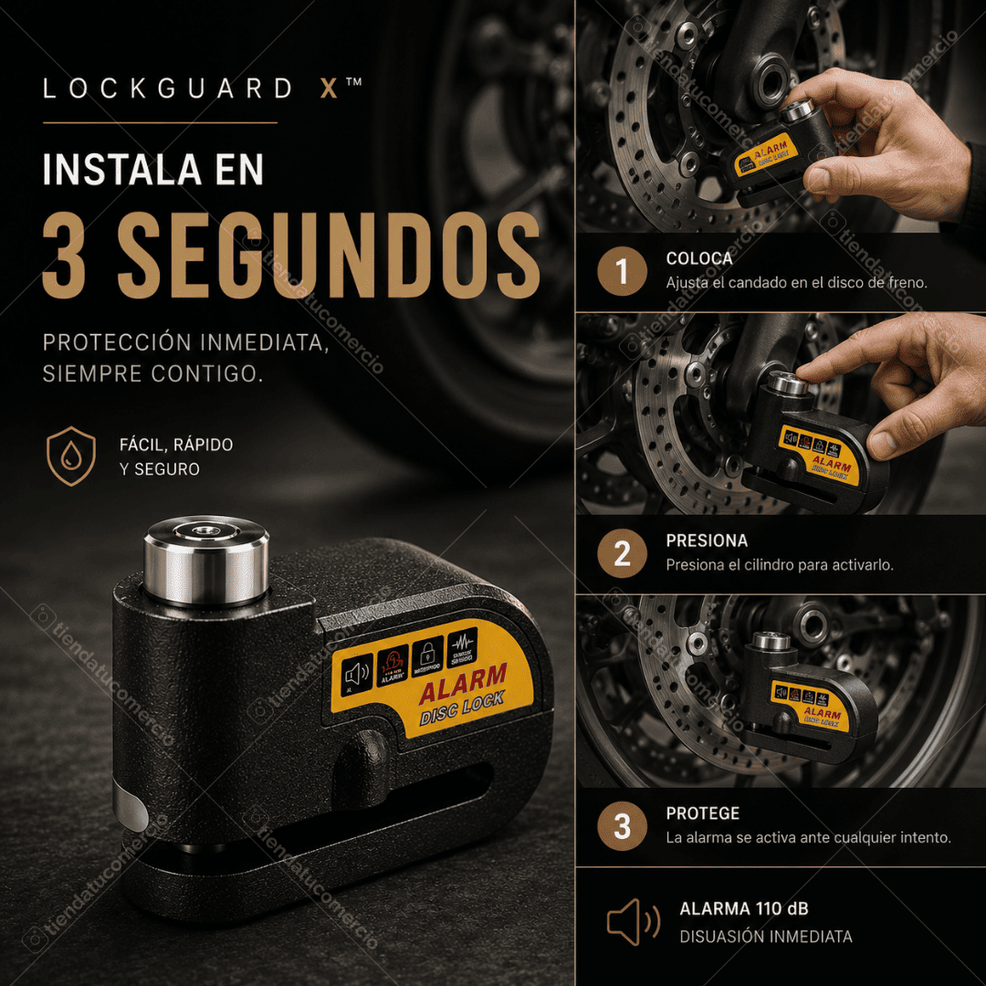 LOCKGUARD X™ — Candado Antirrobo con Alarma Inteligente