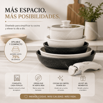 DONNOR SET™ - Juego de sartenes con mango desmontable