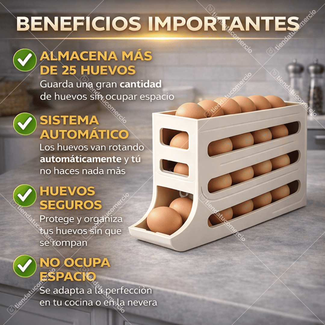 Organizador y Dispensador Automático de Huevos 25-30