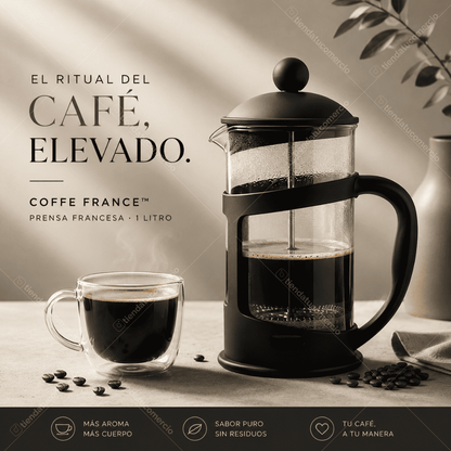 COFFE FRANCE™ - Prensa francesa de 1 litro