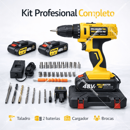 DRILLMASTER PRO™ 48V - Kit Profesional de Taladro Inalámbrico