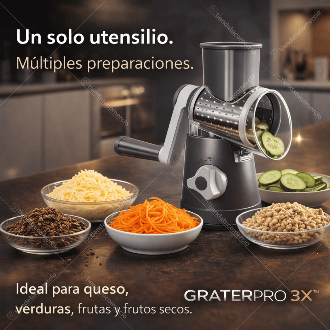 GRATER PRO 3X™ — Rallador Multifunción Profesional