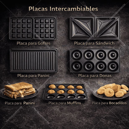 GRILLMASTER 4X™ — Sandwichera Multifunción Pro