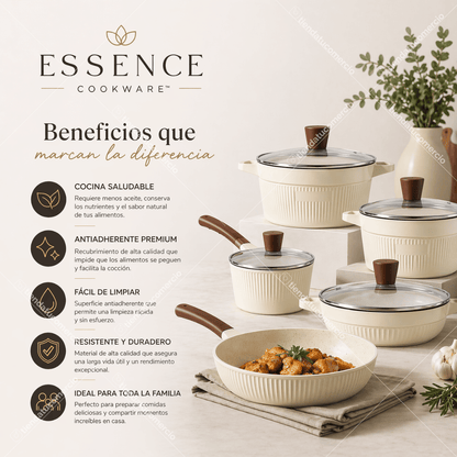 ESSENCE COOKWARE™ - Juego de ollas antiadherentes 16 piezas.