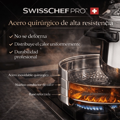 SWISSCHEF PRO™ — Olla a Presión 5L Acero Quirúrgico
