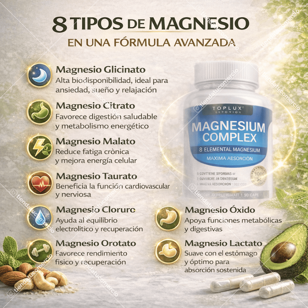 Magnesio Complex 8 Tipos | Energía, Descanso Profundo y Salud Muscular