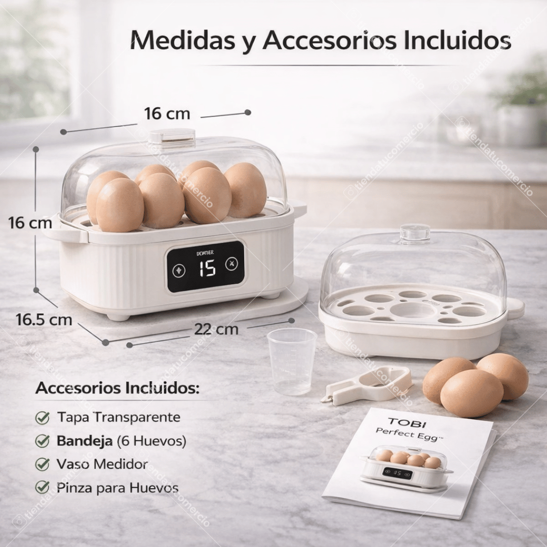 TOBI Perfect Egg™ - Cocedor Inteligente de Huevos