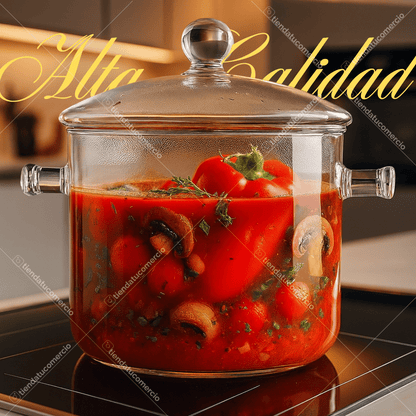 CRYSTALCOOK™ — Olla de Borosilicato 1.5L Resistente al Calor