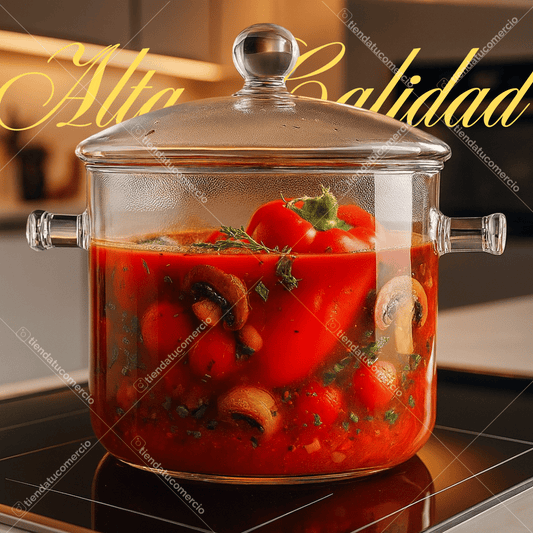 CRYSTALCOOK™ — Olla de Borosilicato 1.5L Resistente al Calor