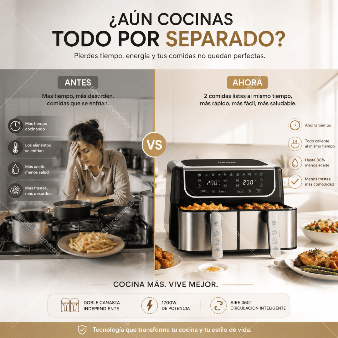 AEROFRAIR DOBLE 9L™ – Freidora de Doble Canasta