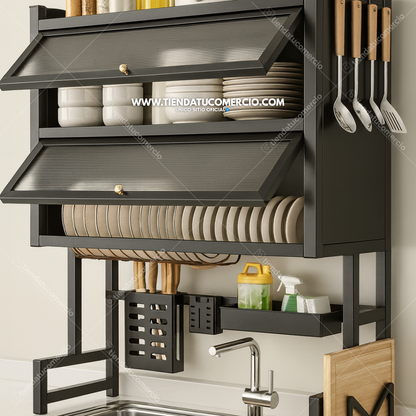 Platero Premium doble cajón en acero inoxidable