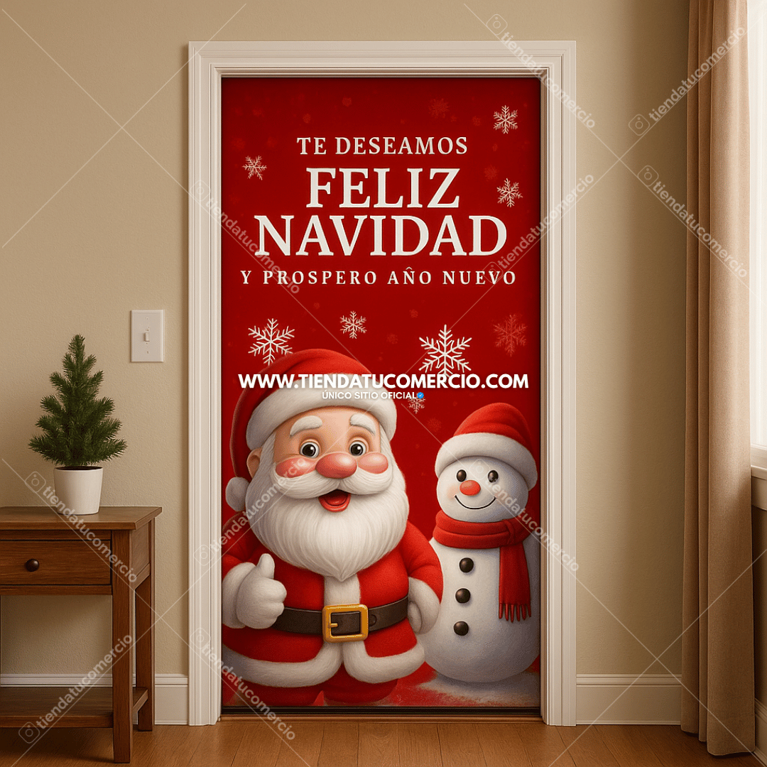 Funda para puerta de navidad en tela piel de durazno