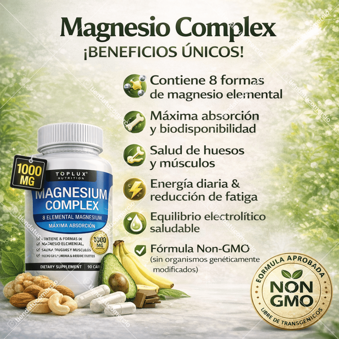 Magnesio Complex 8 Tipos | Energía, Descanso Profundo y Salud Muscular
