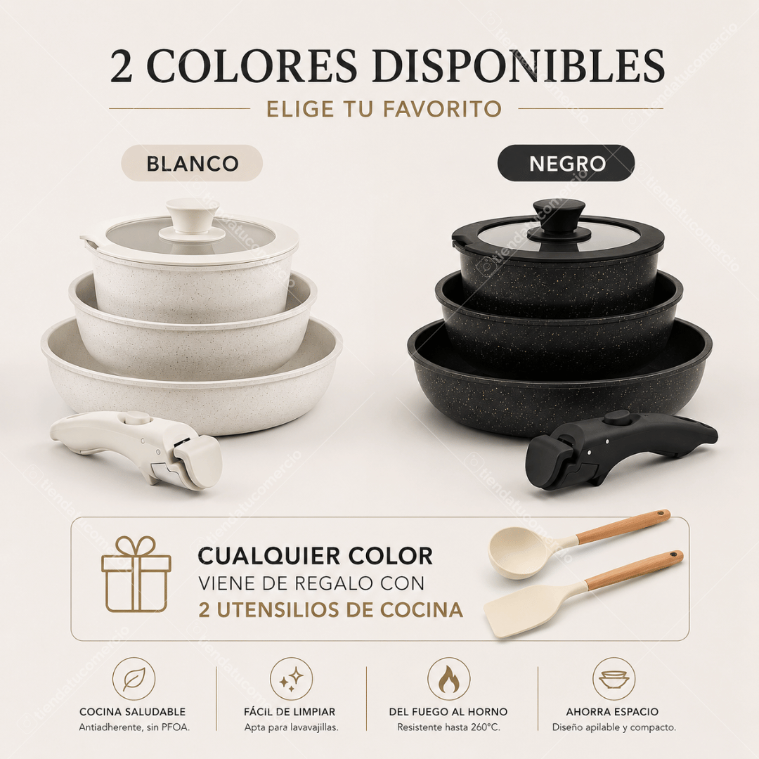 DONNOR SET™ - Juego de sartenes con mango desmontable