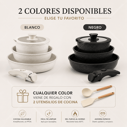DONNOR SET™ - Juego de sartenes con mango desmontable