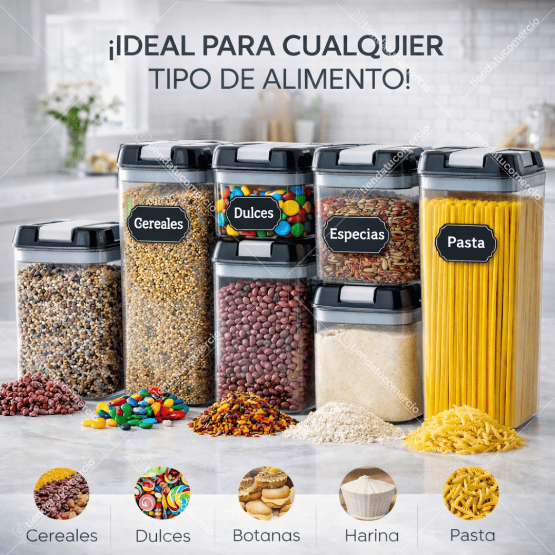 Juego de 7 contenedores herméticos para almacenar alimentos