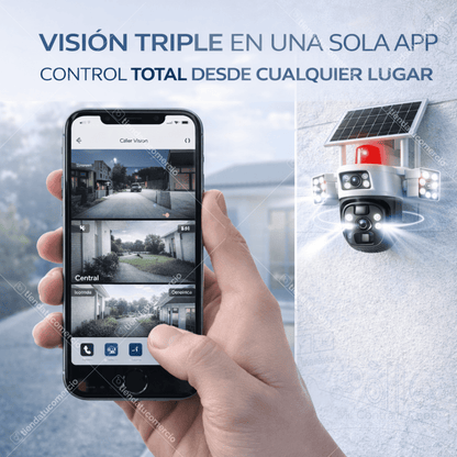 SOLARVISION 4G™ — Cámara Triple Lente con Panel Solar