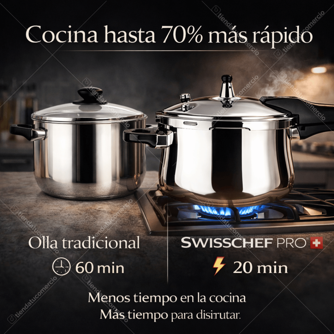 SWISSCHEF PRO™ — Olla a Presión 5L Acero Quirúrgico
