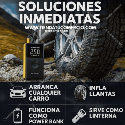 Kit Iniciador de Batería Multifuncional: 4 en 1