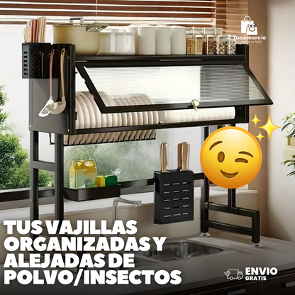 Platero elevado en acero inoxidable 65cm
