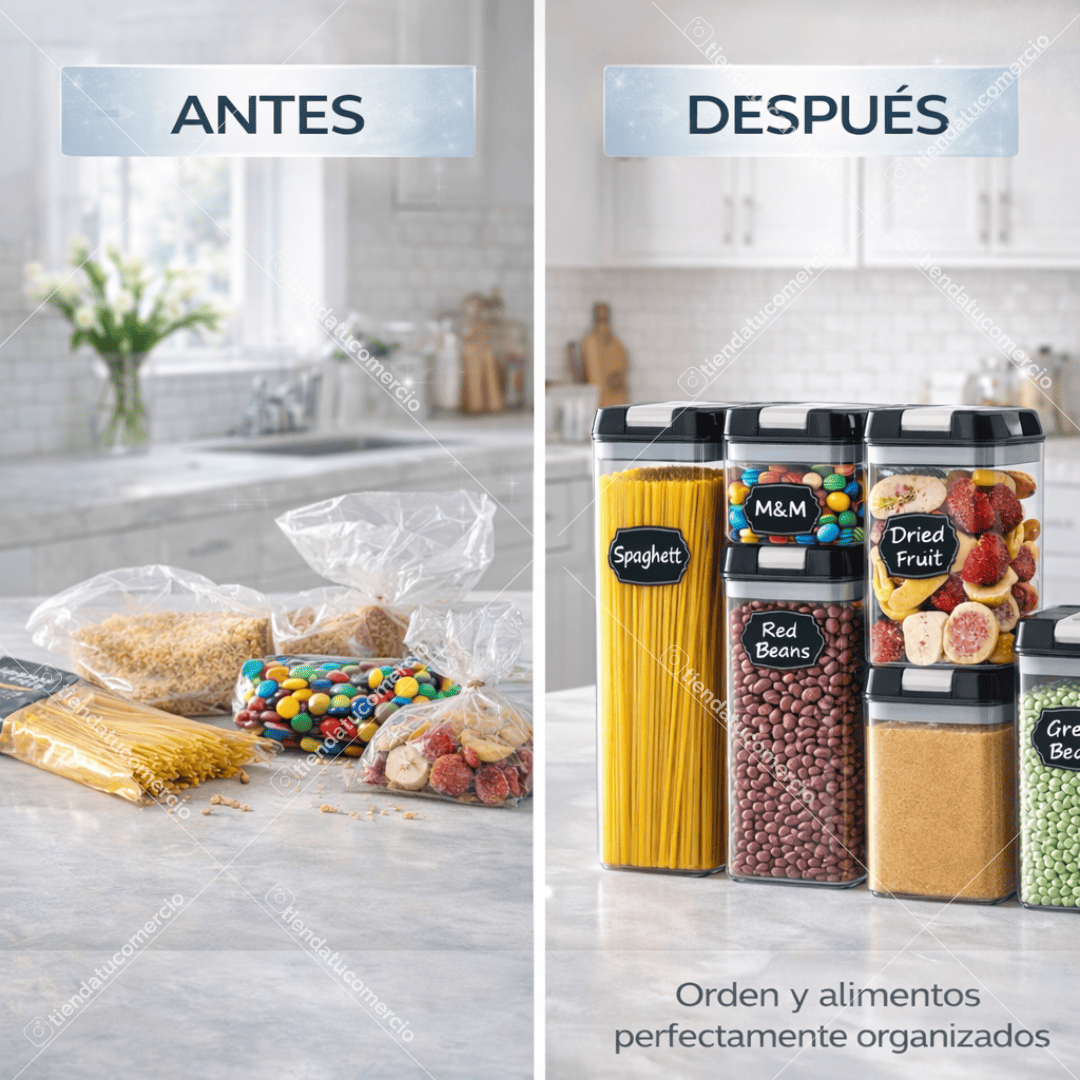 Juego de 7 contenedores herméticos para almacenar alimentos