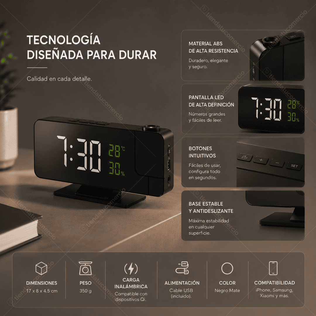 ZENOVA™ — Reloj Despertador Digital LED