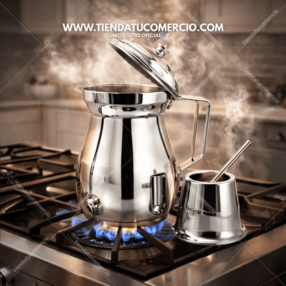 Olleta cafetera y chocolatera 2 Litros en Acero inoxidable Quirurgico: calidad suiza