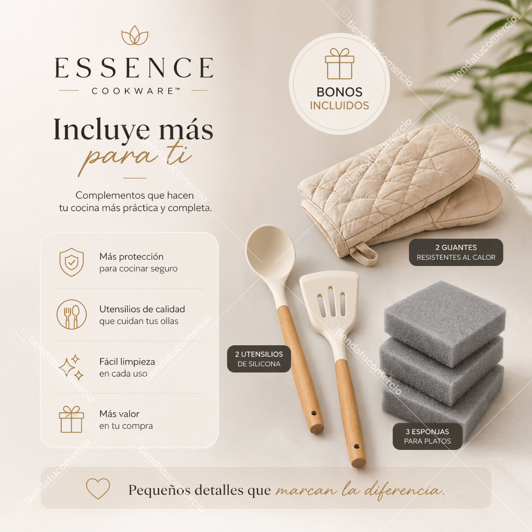 ESSENCE COOKWARE™ - Juego de ollas antiadherentes 16 piezas.