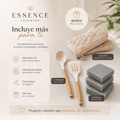 ESSENCE COOKWARE™ - Juego de ollas antiadherentes 16 piezas.