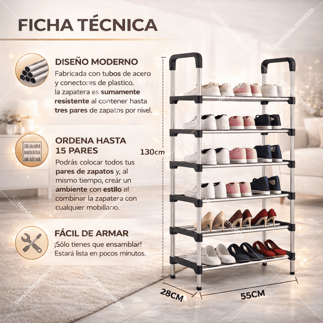 Zapatero RACK 6 niveles 20 pares + Envío Gratis