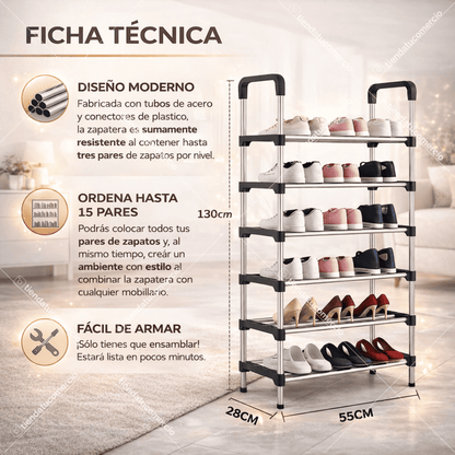Zapatero RACK 6 niveles 20 pares + Envío Gratis