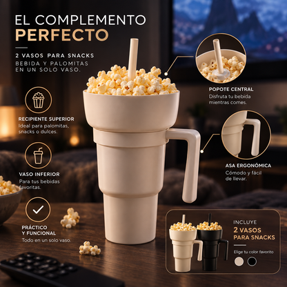 CINECAST™ - Proyector Smart Cinema + 2 Porta Snacks