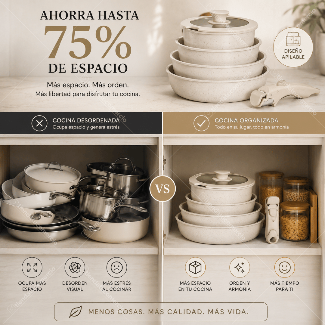DONNOR SET™ - Juego de sartenes con mango desmontable