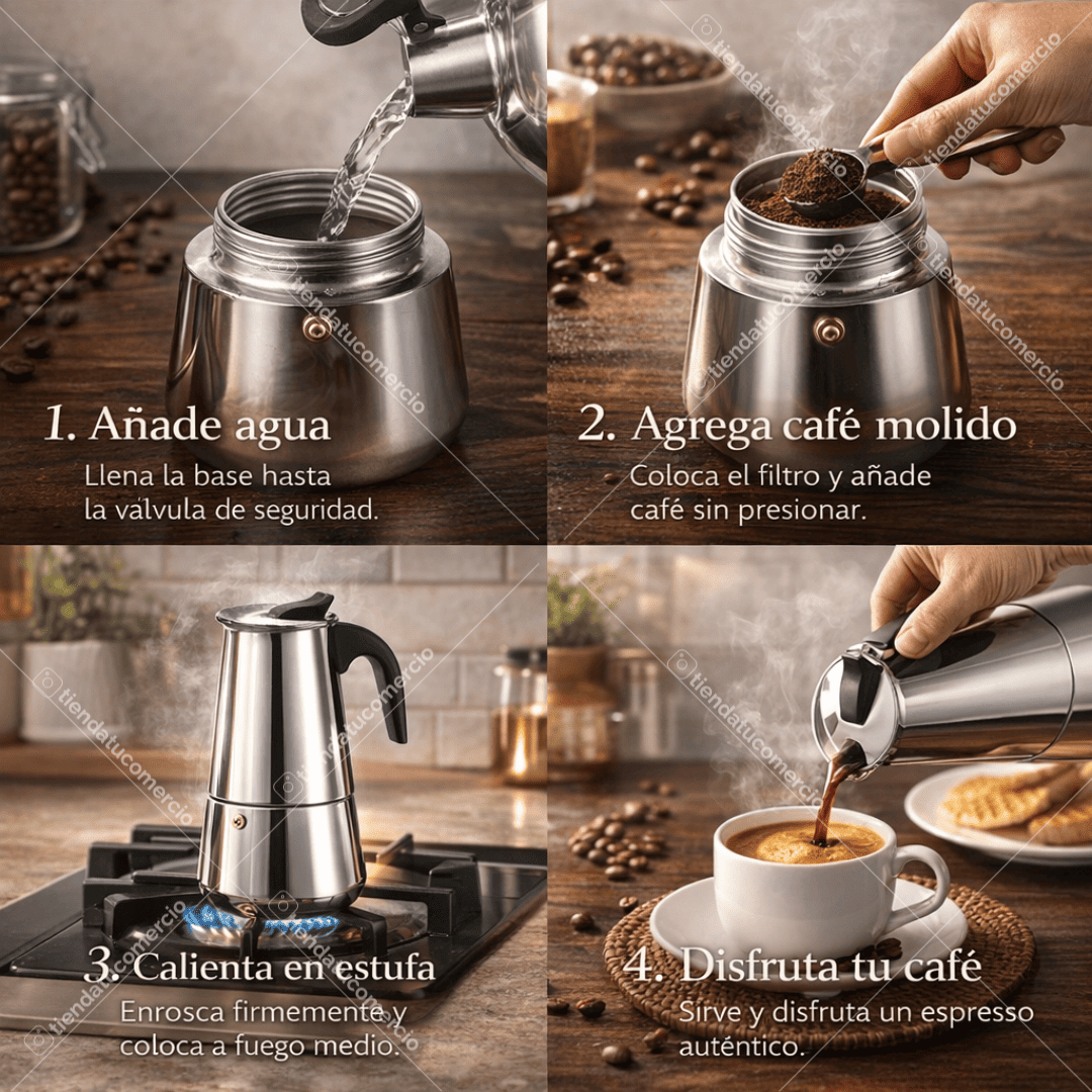 Milano Espresso 450™ – Cafetera Italiana Profesional en Acero Inoxidable