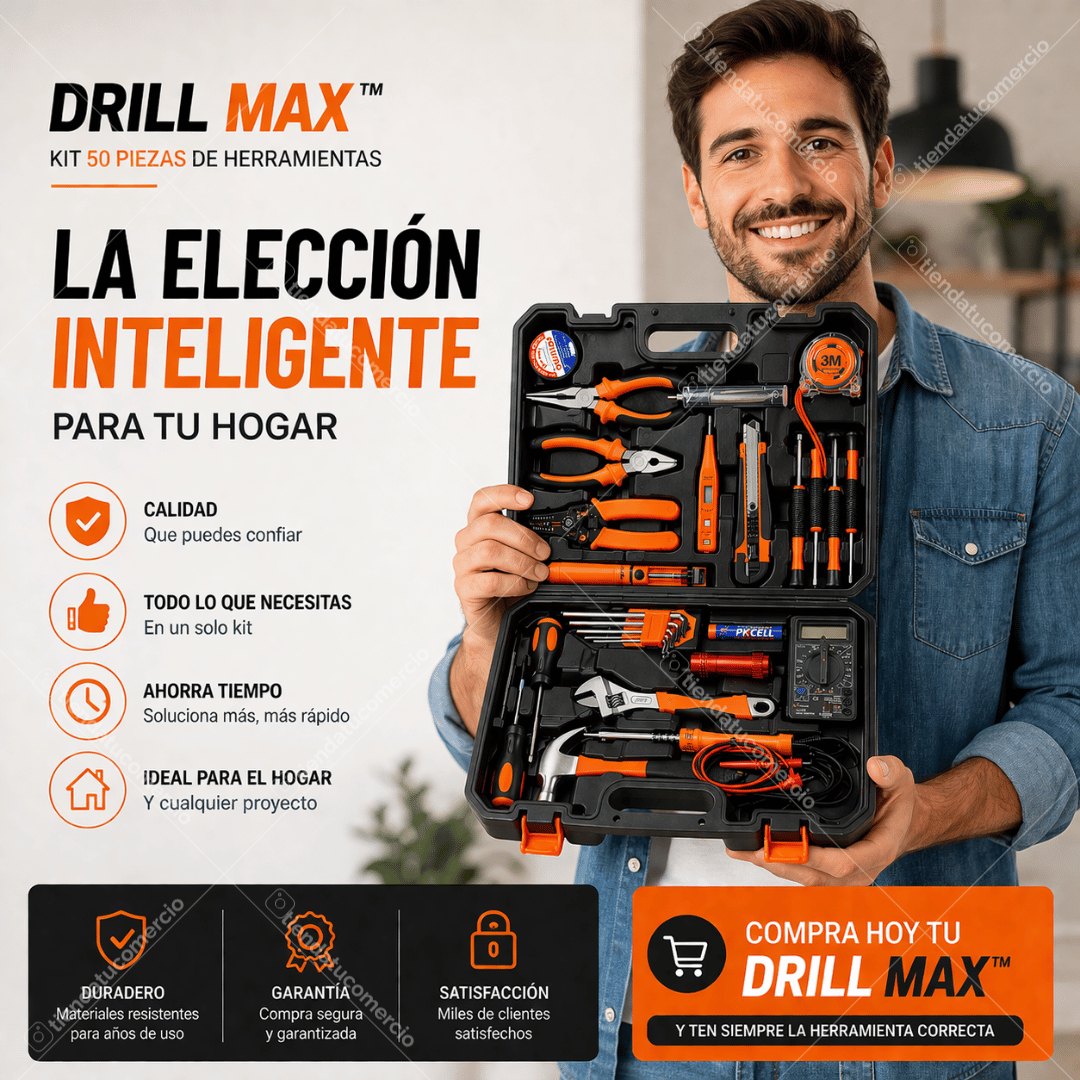 DRILL MAX™ – Kit 50 Piezas de Herramientas
