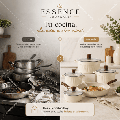 ESSENCE COOKWARE™ - Juego de ollas antiadherentes 16 piezas.