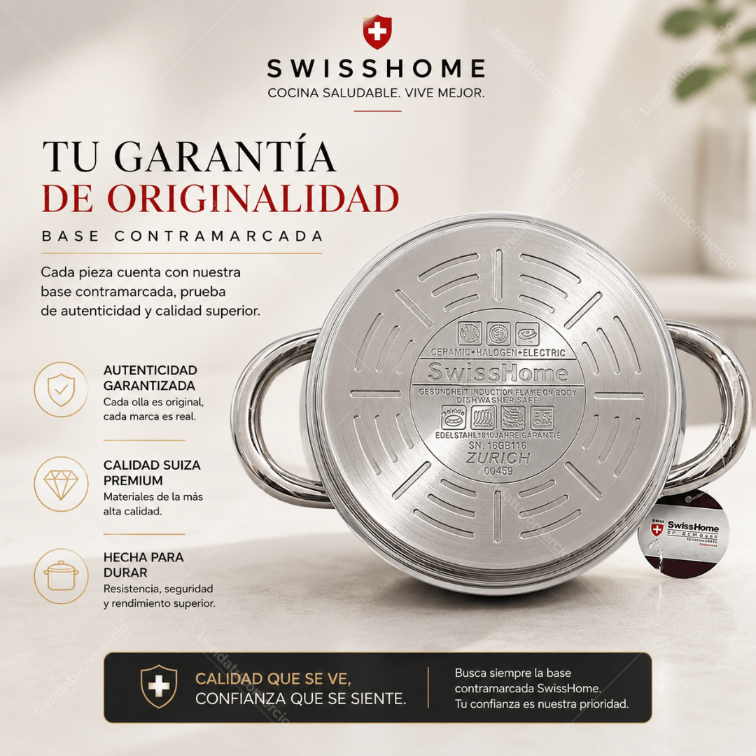 SWISSHOME ELITE™ — Juego de Ollas Acero Quirúrgico