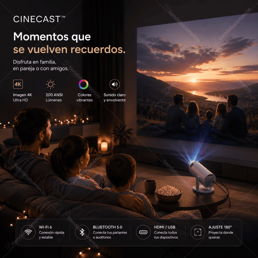 CINECAST™ - Proyector Smart Cinema 4K Portátil