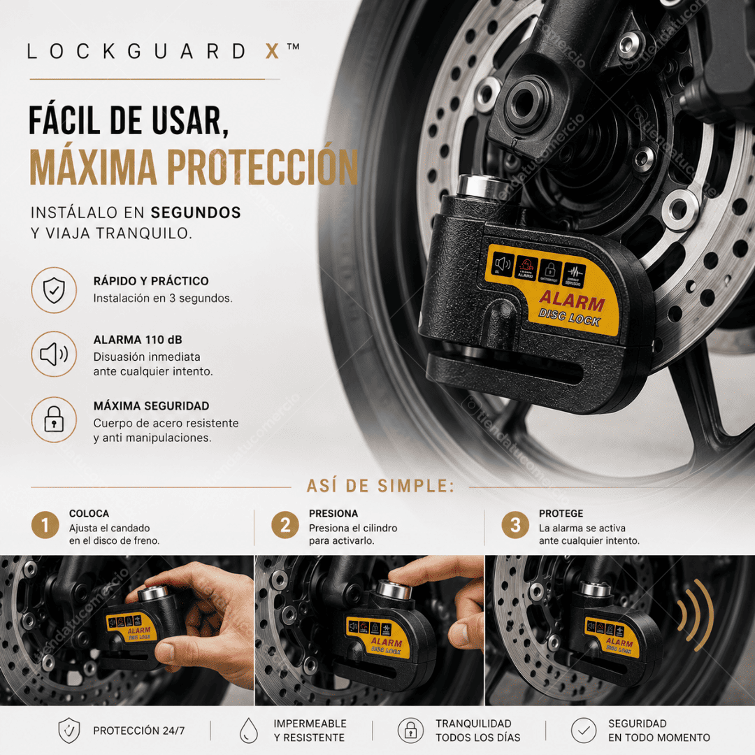 LOCKGUARD X™ — Candado Antirrobo con Alarma Inteligente