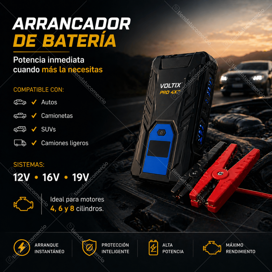 VOLTIX PRO 4X™  – Kit de Emergencia Automotriz 4 en 1