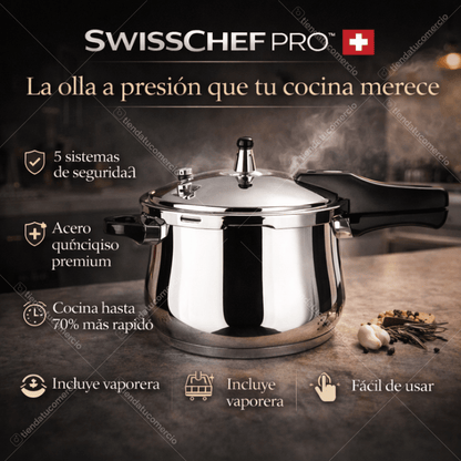 SWISSCHEF PRO™ — Olla a Presión 5L Acero Quirúrgico