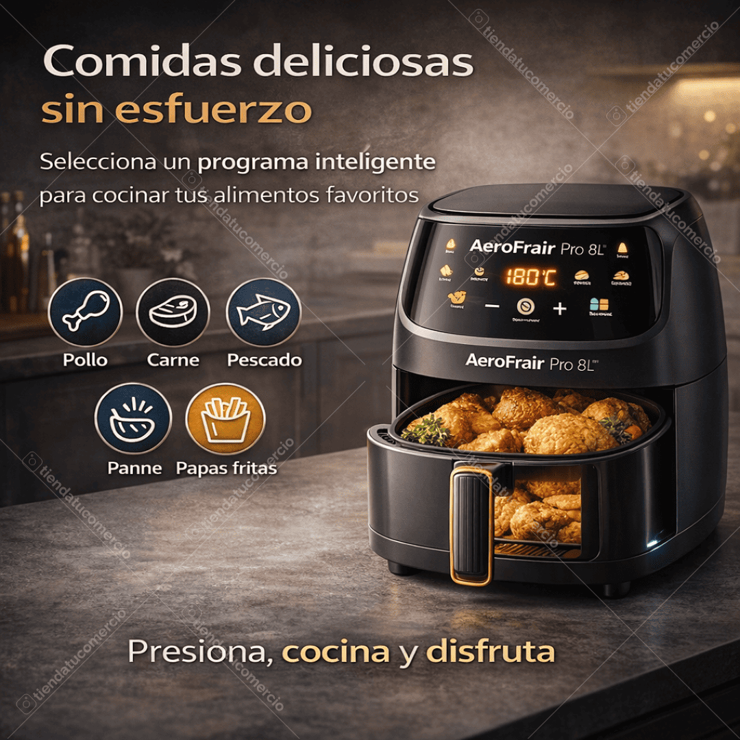 AEROFRAIR PRO 8L™ – Freidora de Aire Inteligente