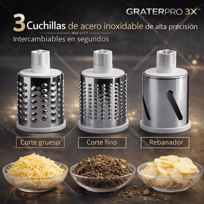 GRATER PRO 3X™ — Rallador Multifunción Profesional