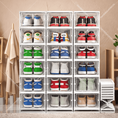 Zapatero Plegable de 6 niveles PP + Acrílico