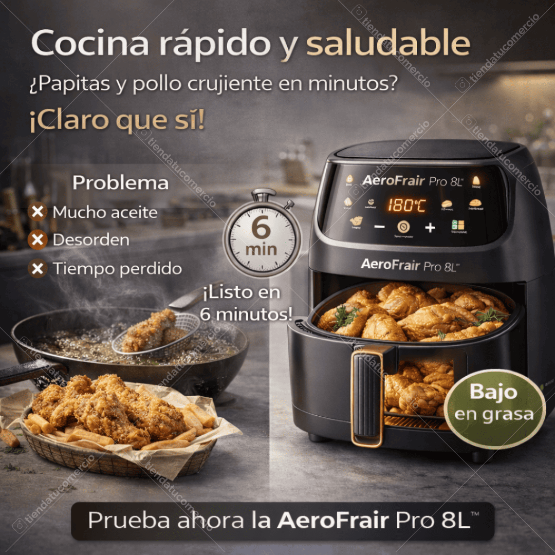 AEROFRAIR PRO 8L™ – Freidora de Aire Inteligente