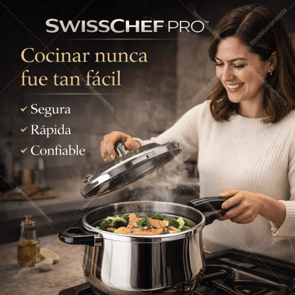 SWISSCHEF PRO™ — Olla a Presión 5L Acero Quirúrgico