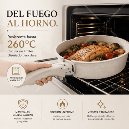 DONNOR SET™ - Juego de sartenes con mango desmontable